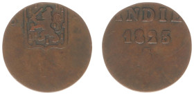 Nederlands-Indië - Nederlands-Indisch Gouvernement (1816-1949) - 1/8 Stuiver 1823 Error (Scho. 652) - struck 50% off-center - VF