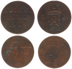 Nederlands-Indië - Nederlands-Indisch Gouvernement (1816-1949) - Mule of AE ½ stiver (4.21 g.) with NEDERL / INDIE / 1838 / J (mm. J = Jeekel) (Scho.7...