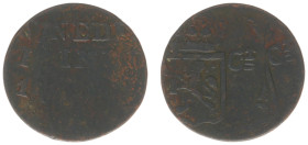 Nederlands-Indië - Nederlands-Indisch Gouvernement (1816-1949) - 1 Cent 18.. Error (Scho. -) - misstrike: obv. and rev. struck twice blurring date sho...