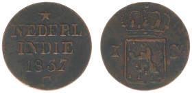 Nederlands-Indië - Nederlands-Indisch Gouvernement (1816-1949) - 1 Cent 1837 C = mm. N. Coblijn (Passon 31.38 R3 / Scho. 729a / RRRR) - F/VF - extreme...