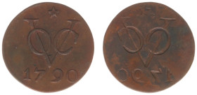 Nederlands-Indië - Nederlands-Indisch Gouvernement (1816-1949) - Duit 1790 Star w/o dots Mint Error 'Brockage on Reverse' (Scho. 745) - struck in Soer...