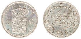 Nederlands-Indië - Nederlands-Indisch Gouvernement (1816-1949) - 1/10 Gulden 1884 (Scho. 763 / Passon 35.5 R3) - attractive specimen with mint luster ...