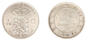Nederlands-Indië - Nederlands-Indisch Gouvernement (1816-1949) - 1/10 Gulden 1900 (Scho. 830) - attractive specimen with mint luster - FDC