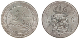 Nederlands-Indië - Nederlands-Indisch Gouvernement (1816-1949) - 1/10 Gulden 1907 (Scho. 837 / Passon 36.13) - attractive specimen with mint luster - ...