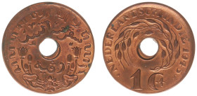 Nederlands-Indië - Nederlands-Indisch Gouvernement (1816-1949) - 1 Cent 1945 mint error (Scho. 936) - struck off center - UNC / rare