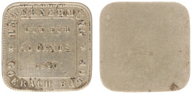 Plantagegeld / Plantation tokens - Goerach Batoe - 10 Cents 1890 (Scho. 1062 / LaBe 84 / LaWe 92) - Square - Obv. Value within square + Unternehmung G...