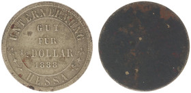 Plantagegeld / Plantation tokens - Hessa - ½ Dollar 1888 (LaBe 92 / LaWe 99) - Obv. Round, value, date. Legend : Unternehmung Hessa / Rev. Plain - ger...