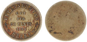 Plantagegeld / Plantation tokens - Hessa - 20 cents 1888 (LaBe 93 / LaWe 102 / Scho. 1065) - Obv. Round, value, date. Legend : Unternehmung Hessa / Re...
