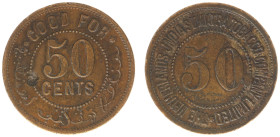 Plantagegeld / Plantation tokens - The Netherlands India Sumatra Tobacco Co. - 50 cents 1889 - 1894 (LaBe 141a / LaWe 175 / Scho. 1096) - Obv. Numeric...
