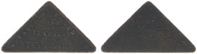 Plantagegeld / Plantation tokens - Tanah Radjah - 10 Cents 1890 (LaBe 292 R1 / LaWe 446-447) - Triangular - Obv. Value within triangular + Unternehmun...