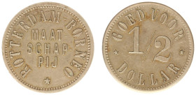 Plantagegeld / Plantation tokens - Rotterdam - Borneo Maatschappij - ½ Dollar c.1881 -c.1896 (LaBe 354 / LaWe 735 / Scho. 1120) - Obv. In the centre: ...