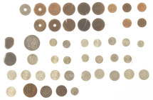 Muntenlots VOC / Ned. Indië - Small lot Netherlands East Indies among which ½ en 1 Centen, 1/20 and 1/10 Guldens, ¼ Gulden 1834, and 1 Gulden 1839, St...