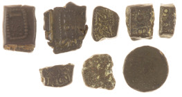 Muntenlots VOC / Ned. Indië - VOC, AE stiver cob 1796 (Scho 478); JAVA 1800 AE 1 St. (Scho 554), added 6 contemporary counterfeit AE cobs (bonks), dat...