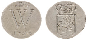 Overzeese Gebiedsdelen - Nederlands West-Indië - 2 Stuiver 1794 (Scho. 1356) - mintage: 30.018 ex - VF
