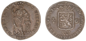 Overzeese Gebiedsdelen - Nederlands West-Indië - ¼ Gulden 1794 (Scho. 1355) - small adjustment marks - patina - XF