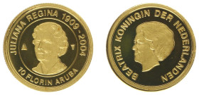 Overzeese Gebiedsdelen - Aruba - 10 Florin 2004 (2005) 'Juliana 95 jaar' - Gold, mintage 10.000 pcs. - Proof