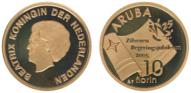 Overzeese Gebiedsdelen - Aruba - 10 Florin 2005 'Zilveren Regeringsjubileum' - Gold - Proof