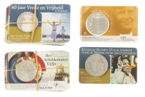 Coins Netherlands in boxes: Euros - Box with coincards: 20 x 5 Euro and 2 x 10 Euro