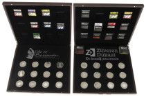 Coins Netherlands and Oversea in boxes - Collection Zilveren Dukaten 'De twaalf Provinciën' in 2 luxury cassettes 2008-2018, tot. 20 pcs., added 4 sil...