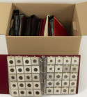 Coins Netherlands in large boxes - cannot be shipped - Moving box with 11 albums coins Netherlands, Euros and world