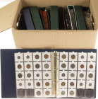 Coins Netherlands in large boxes - cannot be shipped - Moving box with 9 albums Juliana and Beatrix coins, added an album with small euro coins