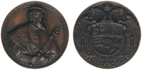 Collectie Penningen en Munten Dhr. H. van Osch - Pax in Nummis - 1537 - Medal 'Charles V and the Treaty of Bomy', by Hans Reinhart (v.Mieris II-466.1;...