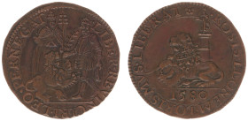 Collectie Penningen en Munten Dhr. H. van Osch - Pax in Nummis - 1580 - Jeton 'Interruption of Peace Negotiations in Cologne' (Dugn. 2800; vL.I-279; P...