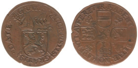 Collectie Penningen en Munten Dhr. H. van Osch - Pax in Nummis - 1582 - Jeton 'The Cities of Brabant Ask for Peace' (Dugn. 2916; vL.I-316) - bronze 29...