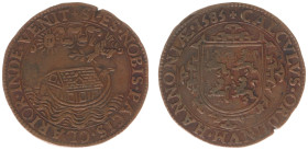 Collectie Penningen en Munten Dhr. H. van Osch - Pax in Nummis - 1585 - Jeton 'The States of Hainaut Hope for Peace' (Dugn. 3043; vL.1-361) - bronze 3...