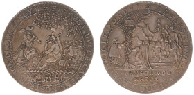 Collectie Penningen en Munten Dhr. H. van Osch - Pax in Nummis - 1592 - Medal 'Mocking medal on the Failure of the Peace Negotiations with Spain in 's...