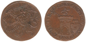 Collectie Penningen en Munten Dhr. H. van Osch - Pax in Nummis - 1595 - Jeton 'Longing for Peace' (Dugn. 3363; vL.I-460/1; Pax1125; Tas 299) - bronze ...