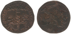 Collectie Penningen en Munten Dhr. H. van Osch - Pax in Nummis - 1596 - Jeton 'Triple Covenant' (Dugn. 3398; vL.I-481/2) - bronze 30.0 mm, 6.38 g. - X...