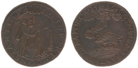 Collectie Penningen en Munten Dhr. H. van Osch - Pax in Nummis - 1596 - Jeton 'Triple Covenant' (Dugn. 3400) - bronze 30.0 mm, 5.86 g. - VF, ex L. Sch...