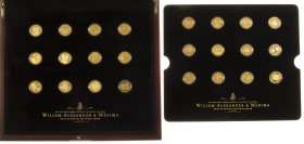 Medals in boxes - Netherlands - Cassette 'Willem-Alexander & Maxima' containing in total 24 gold .585 medals 4,75 gram each