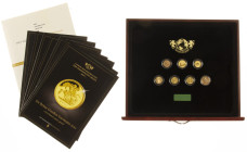 Medals in boxes - Netherlands - Cassette 'The magnificent seven' containing 7 gold imitation coins each 1/10 ounce pure gold
