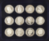 Medals in boxes - Netherlands - Collection 'De Geschiedenis van de Nederlandse Gulden' with silver Proof medals in cassette