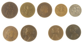 Medals in boxes - Netherlands - Nice lot of 9 large royalty medals incl. 'Emma 1858-1928', 'Verloving Juliana 1936', 'Huwelijk Juliana 1937', 'Jubileu...