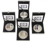 Medals in boxes - Netherlands - Four cassettes with large format medals 'Maxima 50 jaar', '75 jaar bevrijding', '4 mei dodenherdenking' and '75 jaar b...