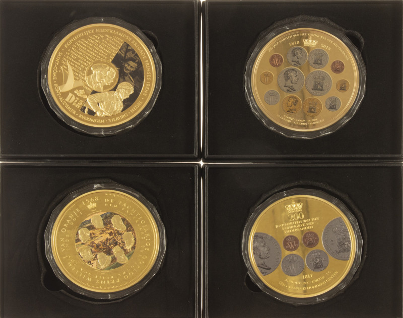 Medals in boxes - Netherlands - Four cassettes 3x Hollandse Ponders '450 Jaar Ta...