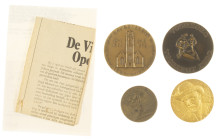 Medals in boxes - Netherlands - Lot with 4 medals incl. 1973 Openingspenning Vincent van Gogh & Laurenskerk Rotterdam, 1742 'Pragmatic sanctions' etc.