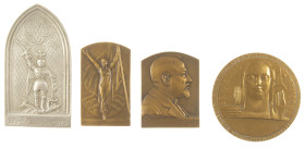 Medals in boxes - Miscellaneous - Belgium - lot of 4 plaquettes / medals: 'Association des anciens combattants au Katanga 1920-1955' and '1931 A. Hann...