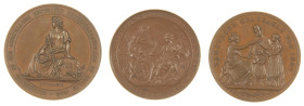 Medals in boxes - Miscellaneous - Lot of 3 bronze German medals: 'Gedenkfeier Reformatische Gemeinden Frankfurt 1887', '50 Jahre Hamburger Sparkasse 1...