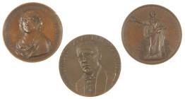 Medals in boxes - Miscellaneous - Lot of three bronze medals: 'Denmark Landmandsforsamling Copenhagen 1869', 'Sweden John O. Nilson Aged 75 1930 (rail...