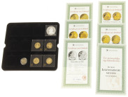 Medals in boxes - Miscellaneous - Collection 'Meest Legendarische Munten van de Wereld' cont. 5 pieces silver and gilt medals - Proof in cassette, iss...
