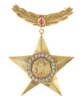 Orders and decorations - Romania - Order of the Hero of the Romanian Socialist Republic, silver gilt, with silver hallmarks on reverse, rare piece