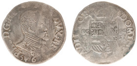 Hertogdom Brabant / Antwerpen - Philips II (1555-1598) - 1/5 Philipsdaalder (15)65 bust to right and '5-hand-6' in stead of '6-hand-5' (vGH 212-1b / V...