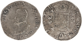 Hertogdom Brabant / Antwerpen - Philips II (1555-1598) - Philipsdaalder 1590 Antwerpen (vGH 210-1h / Delm. 18 / Vanhoudt 362 / R1) - bust to left + ar...