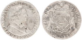 Prinsbisdom Luik - Maximiliaan Hendrik van Beieren (1650-1688) - Dukaton 1671 (Delm. 473 / DeCh. 641) - Obv. Bust bishop to right / Rev. 2 Lions holdi...