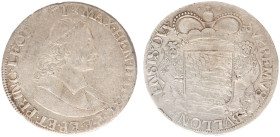 Prinsbisdom Luik - Maximiliaan Hendrik van Beieren (1650-1688) - Dukaton 1671 (Delm. 473 / DeCh. 641) - Obv. Bust bishop to right / Rev. 2 Lions holdi...