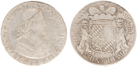 Prinsbisdom Luik - Maximiliaan Hendrik van Beieren (1650-1688) - Dukaton 1671 (Delm. 473 / DeCh. 641) - Obv. Bust bishop to right / Rev. 2 Lions holdi...